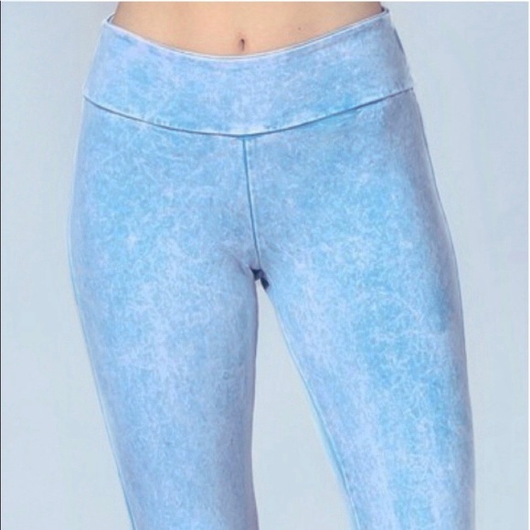 SOFT BLUE WASH MINERAL WASHED FLARE BELL BOTTOM PANTS - Picture 4 of 9